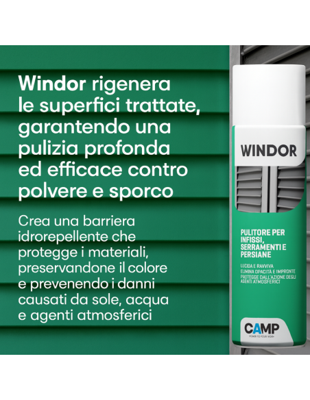 Windor Spray Lucida E Ravviva Infissi E Serramenti 500 ml 6 Pezzi CAMP - foto 6