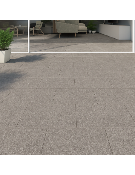 Piastrella Gres Porcellanato Rettificata Quarz Antracite R10 30x60 cm 0,18m² FORTUNATO - foto 8