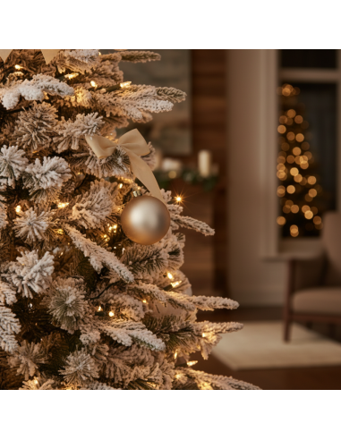 BiancoPino Albero Di Natale Innevato Effetto Realistico Elegante Real touch FORTUNATO - foto 7