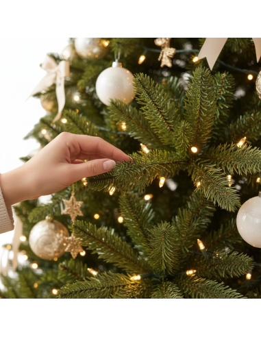 PinoBrillo Albero Di Natale con 950 Luci Led Incorporate Effetto Real Touch 210 cm FORTUNATO - foto 7