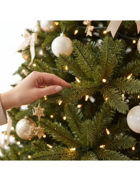 PinoBrillo Albero Di Natale con 950 Luci Led Incorporate Effetto Real Touch 210 cm FORTUNATO - foto 7