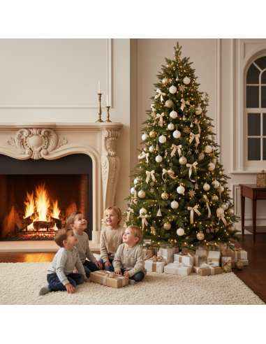 PinoBrillo Albero Di Natale con 950 Luci Led Incorporate Effetto Real Touch 210 cm FORTUNATO - foto 8