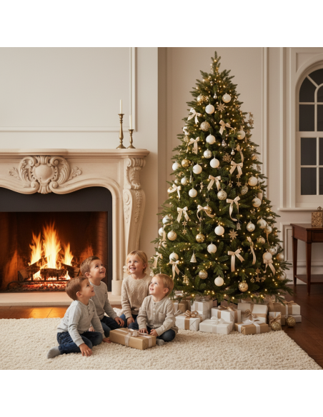 PinoBrillo Albero Di Natale con 950 Luci Led Incorporate Effetto Real Touch 210 cm FORTUNATO - foto 8