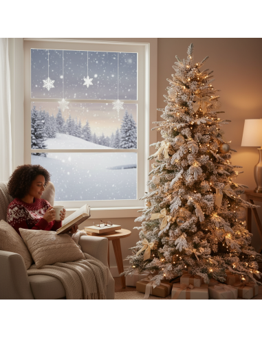 Albero Di Natale Artificiale Innevato Alaska Elegante E Resistente XONE - foto 5