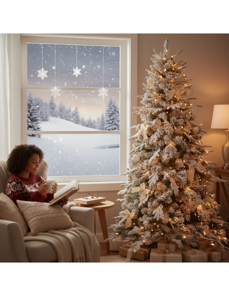 Albero Di Natale Artificiale Innevato Alaska Elegante E Resistente XONE - foto 5