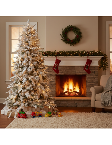Albero Di Natale Artificiale Innevato Alaska Elegante E Resistente XONE - foto 7