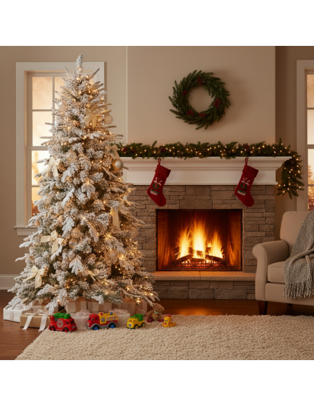 Albero Di Natale Artificiale Innevato Alaska Elegante E Resistente XONE - foto 7