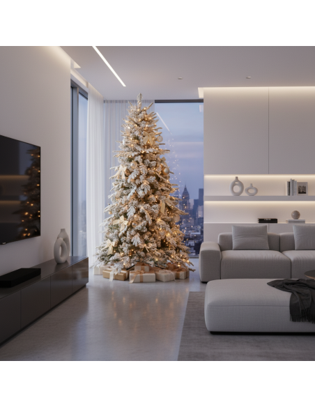 Albero Di Natale Artificiale Innevato Alaska Elegante E Resistente XONE - foto 8