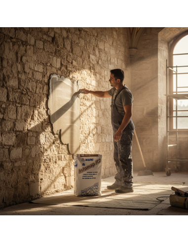 Intonaco Di Fondo Calce Intomap R2 Per Murature 25 Kg Mapei - foto 4