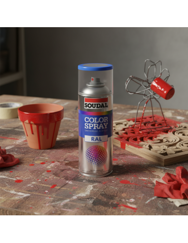Vernice Acrilica Spray Bomboletta Smalto 400ml Rosso Traffico SOUDAL - foto 4