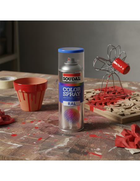 Vernice Acrilica Spray Bomboletta Smalto 400ml Rosso Traffico SOUDAL - foto 4