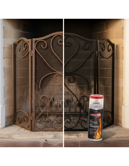 Vernice Spray Alte Temperature Nero Opaco 400 ml AMBRO-SOL - foto 6