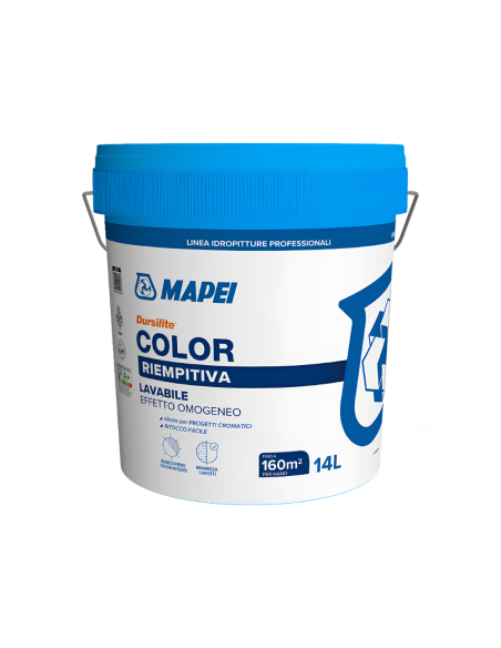 Dursilite Color Idropittura Murale Riempitiva Lavabile Per Interni Fustino 14 L - Mapei