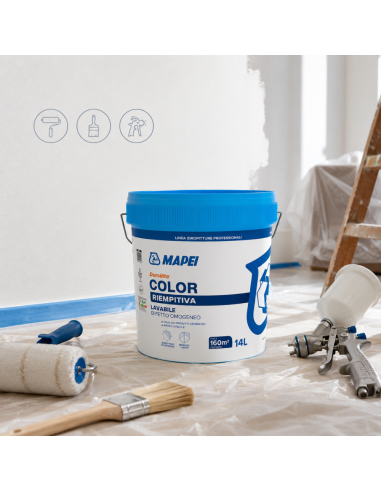 Dursilite Color Idropittura Murale Riempitiva Lavabile Per Interni Fustino 14 L Mapei - foto 7