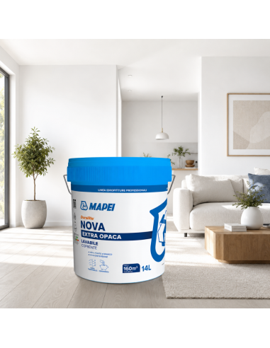 Dursilite Nova Idropittura Murale Extra Opaca Lavabile Coprente Per Interni 14L Mapei - foto 2