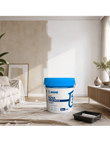 Dursilite Nova Idropittura Murale Extra Opaca Lavabile Coprente Per Interni 14L Mapei - foto 4