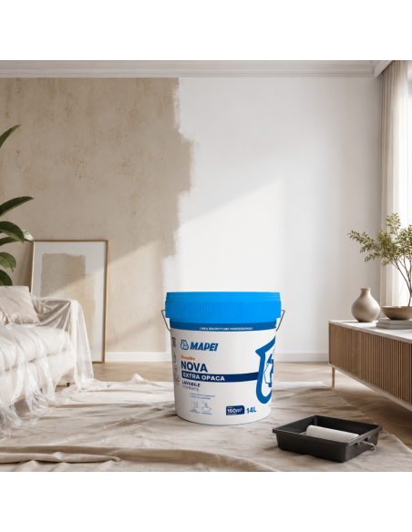 Dursilite Nova Idropittura Murale Extra Opaca Lavabile Coprente Per Interni 14L Mapei - foto 4