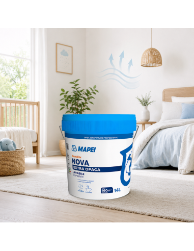 Dursilite Nova Idropittura Murale Extra Opaca Lavabile Coprente Per Interni 14L Mapei - foto 6
