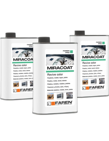 MIRACOAT L Protettivo Rigenerante Ravviva Colore Multi-Superficie 500 ml 3 Pezzi - FAREN