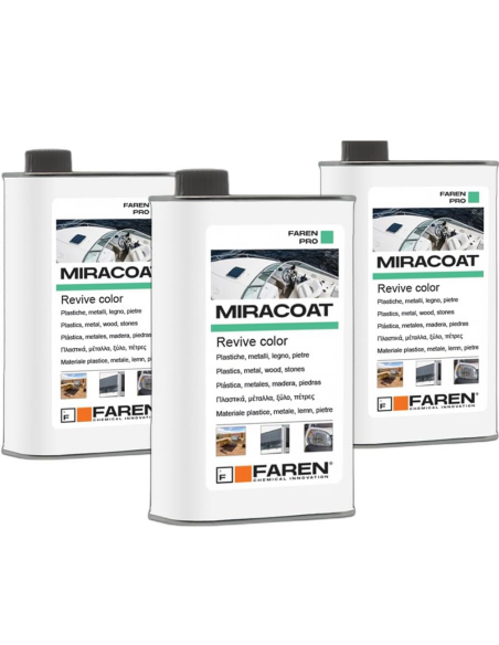 MIRACOAT L Protettivo Rigenerante Ravviva Colore Multi-Superficie 500 ml 3 Pezzi - FAREN