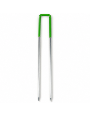 Picchetti A U Zincati 15x3 cm Testa Verde Fissaggio Prato Sintetico 20 Pezzi 4F GROUP - foto 2