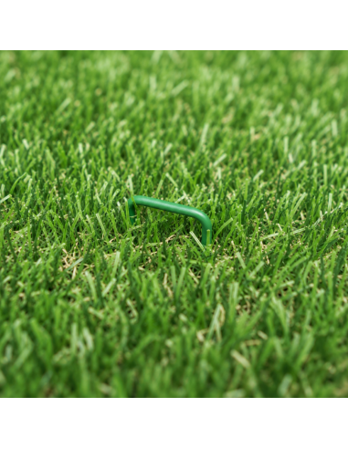 Picchetti A U Zincati 15x3 cm Testa Verde Fissaggio Prato Sintetico 20 Pezzi 4F GROUP - foto 5