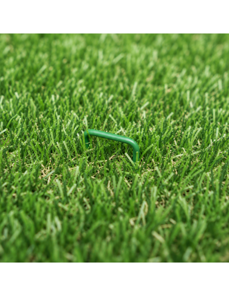 Picchetti A U Zincati 15x3 cm Testa Verde Fissaggio Prato Sintetico 20 Pezzi 4F GROUP - foto 5