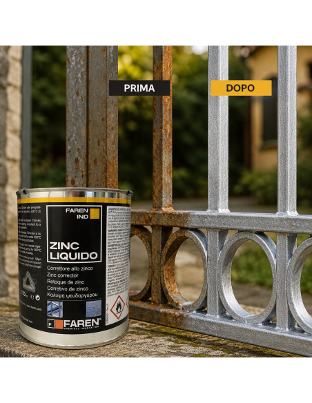 ZINC Zincante A Freddo Puro 98% Brillante Resistente Alte Temperature 750ml FAREN - foto 2