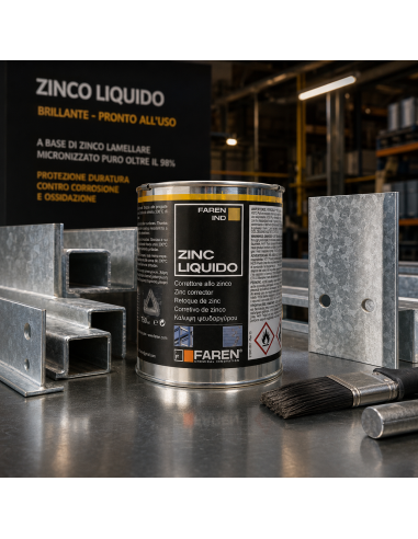 ZINC Zincante A Freddo Puro 98% Brillante Resistente Alte Temperature 750ml FAREN - foto 6