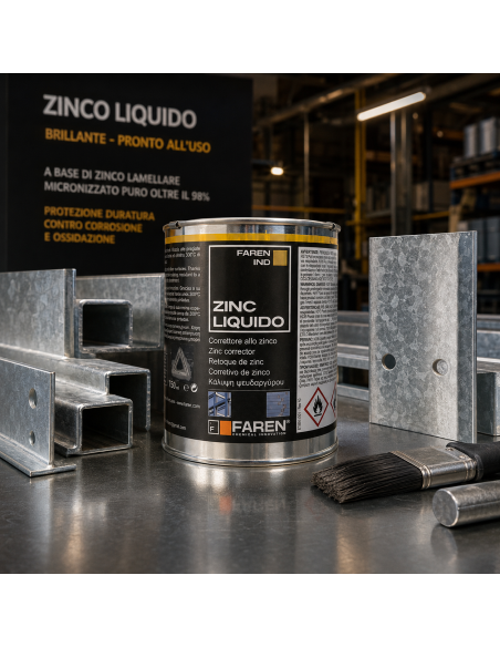 ZINC Zincante A Freddo Puro 98% Brillante Resistente Alte Temperature 750ml FAREN - foto 6