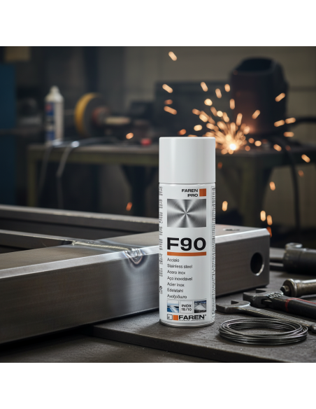 F90 Acciaio Inox Spray Per Trattamento Metalli Anticorrosivo 400 ml 3 Pezzi FAREN - foto 5