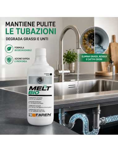 MELT BIO BAG Trattamento Biologico Per Scarichi E Tubazioni 1 Litro FAREN - foto 6