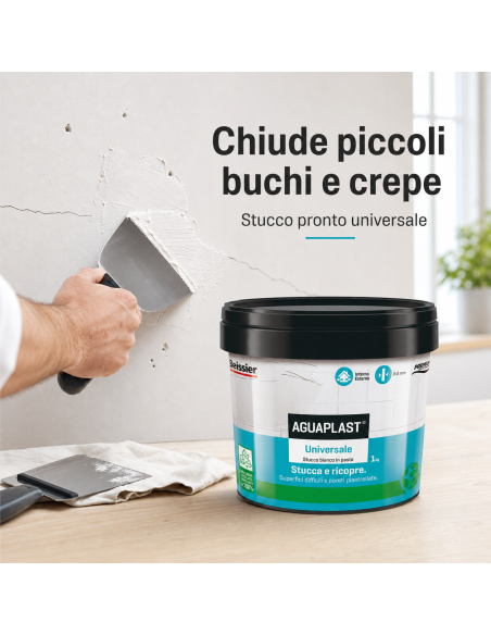 AGUAPLAST UNIVERSALE Stucco Pronto All'Uso Per Qualsiasi Superficie 1 Kg BOLDRINI - foto 6
