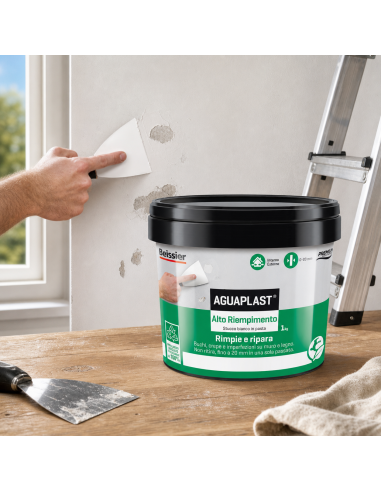 AGUAPLAST ALTO RIEMPIMENTO PASTA Stucco Per Muro E Legno 1 Kg BOLDRINI - foto 5