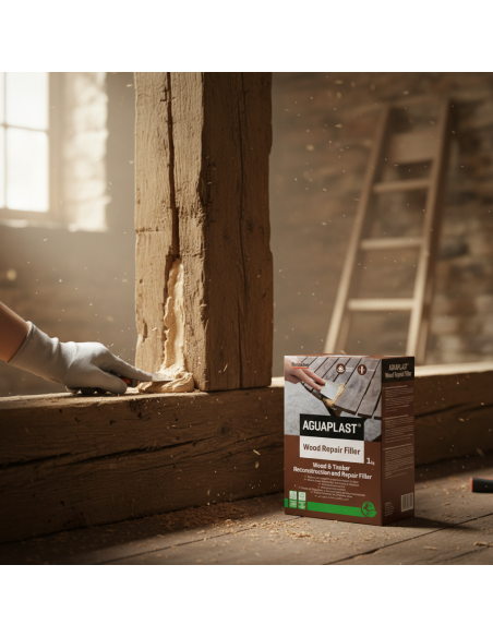 AGUAPLAST WOOD REPAIR FILLER Stucco Riempitivo Per Legno 1 Kg BOLDRINI - foto 2