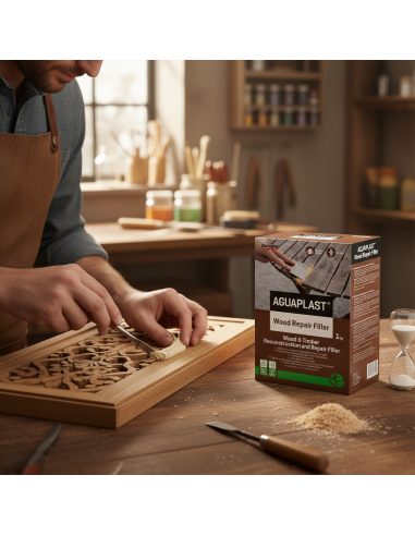 AGUAPLAST WOOD REPAIR FILLER Stucco Riempitivo Per Legno 1 Kg BOLDRINI - foto 5