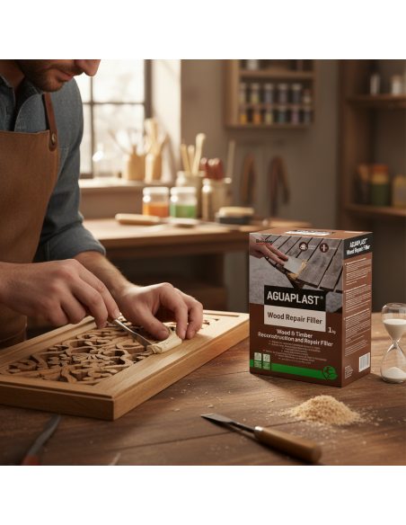 AGUAPLAST WOOD REPAIR FILLER Stucco Riempitivo Per Legno 1 Kg BOLDRINI - foto 5