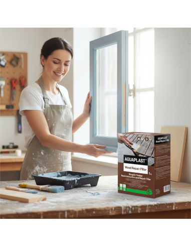 AGUAPLAST WOOD REPAIR FILLER Stucco Riempitivo Per Legno 1 Kg BOLDRINI - foto 6