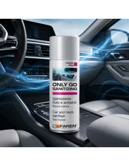 ONLY GO SANITIZING Spray Igienizzante Per Auto E Ambienti 200 ml 3 Pezzi FAREN - foto 6