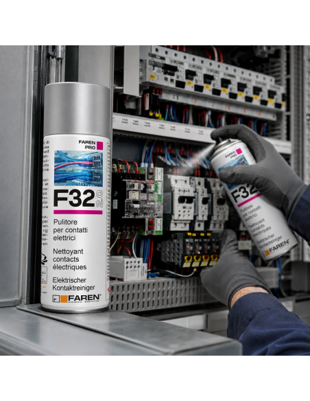 F32 Pulitore Contatti Spray Sgrassante A Rapida Evaporazione 400ml 6 Pezzi FAREN - foto 4