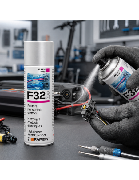 F32 Pulitore Contatti Spray Sgrassante A Rapida Evaporazione 400ml 6 Pezzi FAREN - foto 6