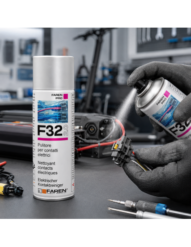F32 Pulitore Contatti Spray Sgrassante A Rapida Evaporazione 400ml 2 Pezzi FAREN - foto 6