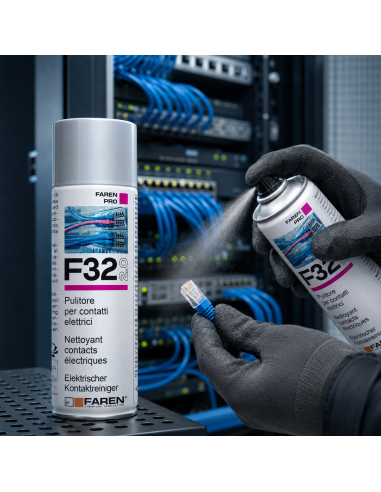 F32 Pulitore Contatti Spray Sgrassante A Rapida Evaporazione 400ml 3 Pezzi FAREN - foto 3