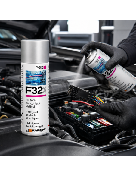 F32 Pulitore Contatti Spray Sgrassante A Rapida Evaporazione 400ml 3 Pezzi FAREN - foto 5