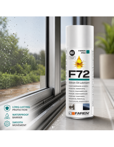 F72 Olio Silicone Spray 400ml Lubrificante Idrorepellente Metalli 3 Pezzi FAREN - foto 3