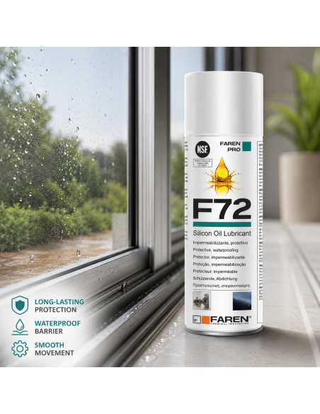 F72 Olio Silicone Spray 400ml Lubrificante Idrorepellente Metalli 3 Pezzi FAREN - foto 3