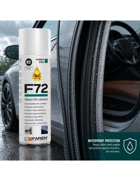 F72 Olio Silicone Spray 400ml Lubrificante Idrorepellente Metalli 3 Pezzi FAREN - foto 4