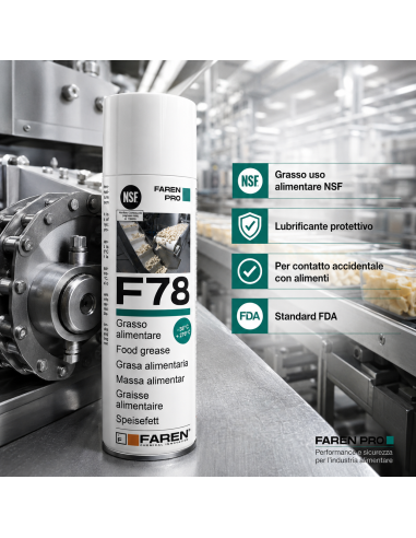F78 Grasso Spray Alimentare FDA Atossico Antiossidante 400 ml 2 Pezzi FAREN - foto 5