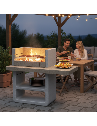 Barbecue Agadir Legna Carbonella 125 x 64 x 110,5 cm In Calcestruzzo SAROM - foto 6