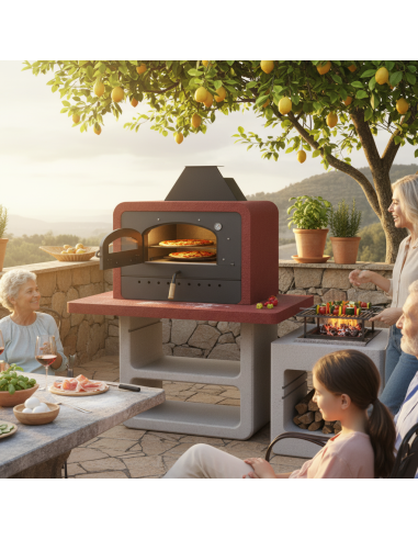 Forno Barbecue Capri Premium Legna Carbonella 114 x 64 x 158 cm SAROM - foto 4
